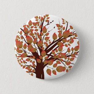 Chapa Redonda De 5 Cm Lovely Autumn Tree