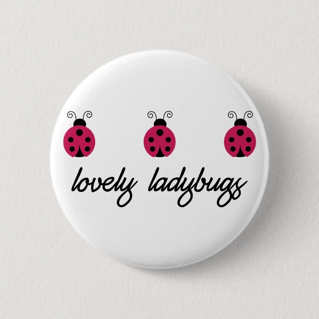 Chapa Redonda De 5 Cm Lovely Ladybugs (Anverso)