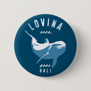 Chapa Redonda De 5 Cm Lovina Bali - Natación Con Camiseta De Delfines