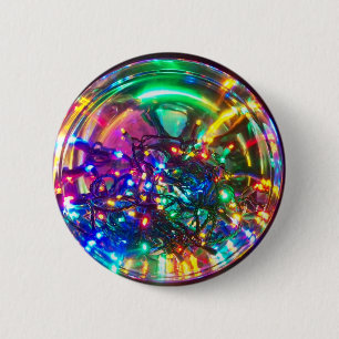Chapa Redonda De 5 Cm Luces brillantes del navidad
