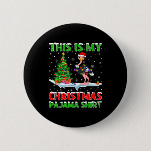 Chapa Redonda De 5 Cm Luces de árbol de Navidad de avestruz Este es mi N
