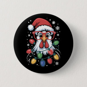 Chapa Redonda De 5 Cm Luces de árbol de Navidad de pollo granja animal S