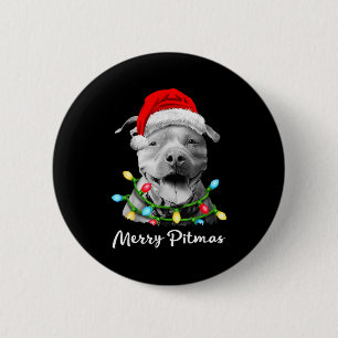 Chapa Redonda De 5 Cm Luces de árbol de Navidad T Bull Santa Xmas Alegre