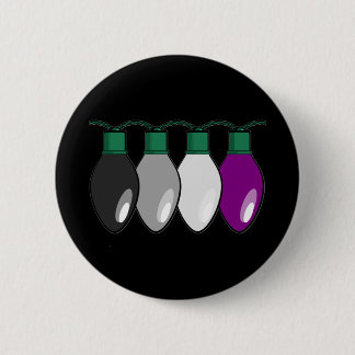 Chapa Redonda De 5 Cm Luces de navidad asexuales del orgullo
