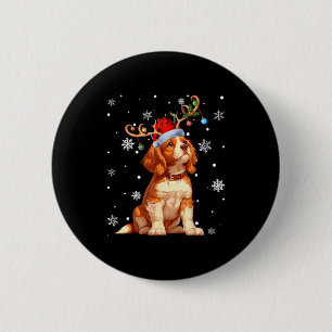 Chapa Redonda De 5 Cm Luces de Navidad Cavalier King Charles Spaniel Xma