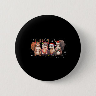 Chapa Redonda De 5 Cm Luces de Navidad de Ardillas Funny Xmas Ardilla Am