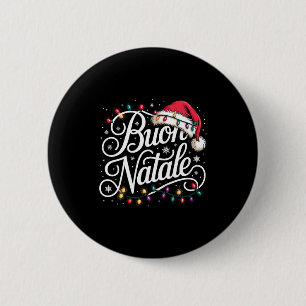Chapa Redonda De 5 Cm Luces de Navidad de Familia Italiana Sombrero Rojo