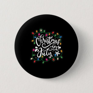 Chapa Redonda De 5 Cm Luces de Navidad en Julio Divertidas Navidades de
