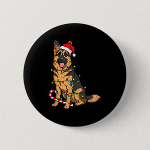 Chapa Redonda De 5 Cm Luces de Navidad para Perro Pastor Alemán Xmas Mas