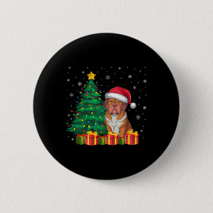 Chapa Redonda De 5 Cm Luces de Navidades de Sombrero de Burdeos