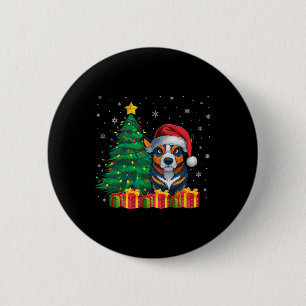 Chapa Redonda De 5 Cm Luces de Navidades de Sombrero Santa Hat de ganado