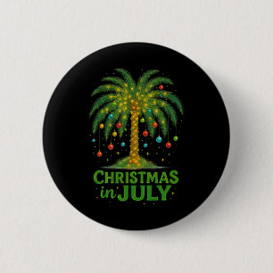 Chapa Redonda De 5 Cm Luces de palmera playa vacaciones de verano Navida