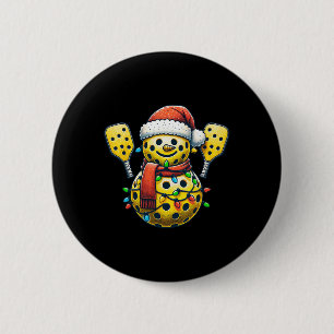 Chapa Redonda De 5 Cm Luces de sombrero de Santa Claus de muñeco de niev