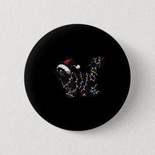 Chapa Redonda De 5 Cm Luces divertidas de árbol de Navidad con gatito li