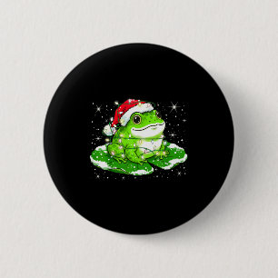 Chapa Redonda De 5 Cm Luces Divertidas de Navidad Rana Adorable Sapo Ran
