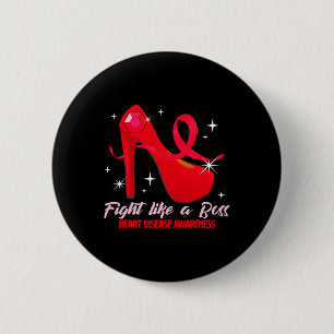 Chapa Redonda De 5 Cm Lucha Como Un Jefe Salud Del Corazón Conciencia So