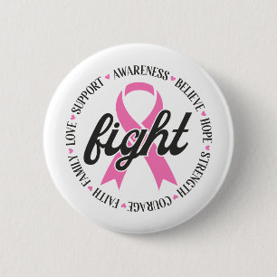 Chapa Redonda De 5 Cm Lucha Contra el Cáncer de Mama Cinta Rosa de Conci
