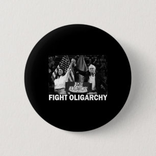 Chapa Redonda De 5 Cm Lucha Contra Oligarquía Bernie Sanders Y Aoc Liber