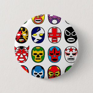 Chapa Redonda De 5 Cm Lucha mexicana del luchador de la máscara de Luch