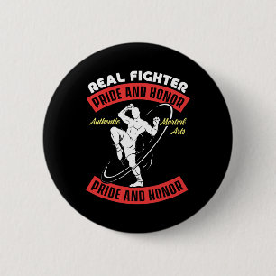 Chapa Redonda De 5 Cm Luchador Real Muay Thai Mma Lucha Marcial Auténtic