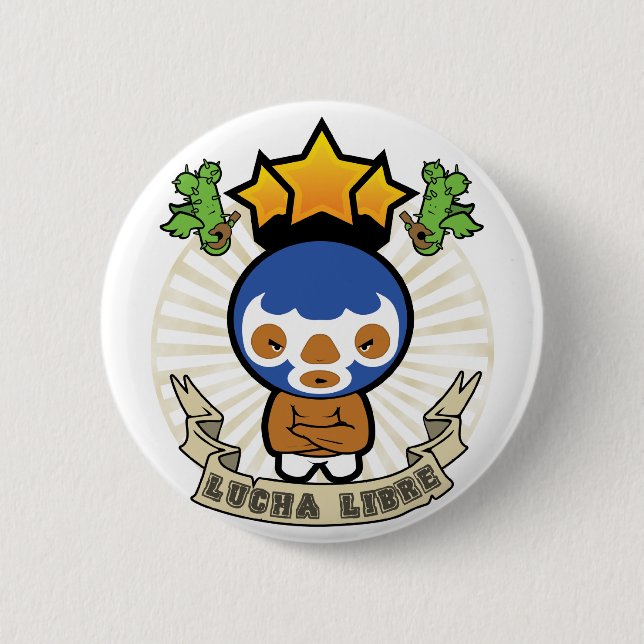 Chapa Redonda De 5 Cm Luchadore (Anverso)