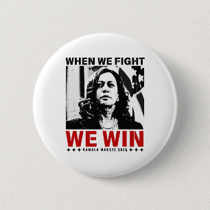 Chapa Redonda De 5 Cm Luchamos Ganamos 2024 Kamala Harris Para President