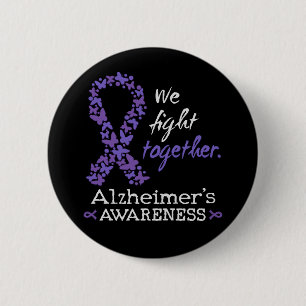 Chapa Redonda De 5 Cm Luchamos juntos - Conciencia sobre el Alzheimer