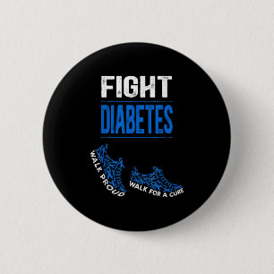 Chapa Redonda De 5 Cm Luchar Contra La Diabetes Cinta Azul Ss Cute Sss S