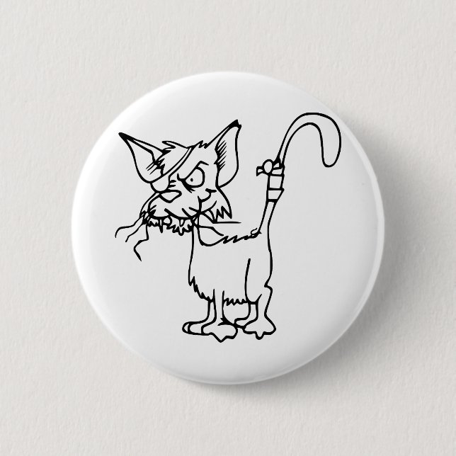 Chapa Redonda De 5 Cm Luchas De Gato Heridas De Banda De Animales (Anverso)