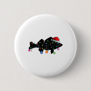 Chapa Redonda De 5 Cm Luciérnaga de Navidad Divertida Pesca de Walleye P