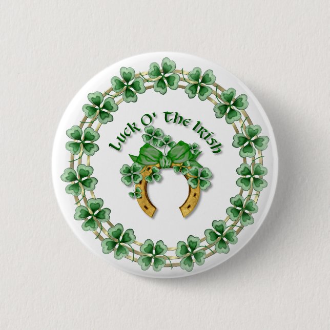 Chapa Redonda De 5 Cm Luck O' The Irish (Anverso)
