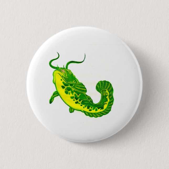 Chapa Redonda De 5 Cm Lucky Catfish (Anverso)