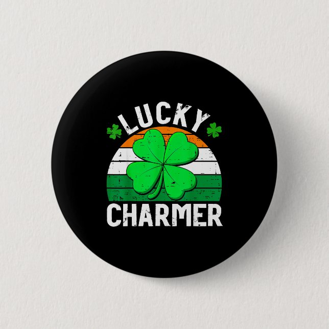 Chapa Redonda De 5 Cm Lucky charmer shirts boys kids girls funny st (Anverso)