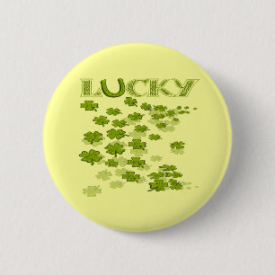 Chapa Redonda De 5 Cm Lucky HorseShoe Shamrocks