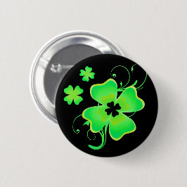 Chapa Redonda De 5 Cm Lucky Irish Four Leaks Clover Button