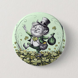 Chapa Redonda De 5 Cm Lucky Irish Leprechaun