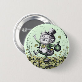 Chapa Redonda De 5 Cm Lucky Irish Leprechaun