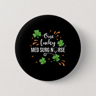 Chapa Redonda De 5 Cm Lucky Med Surg Nurse Shamrock Saint Patrick's Day