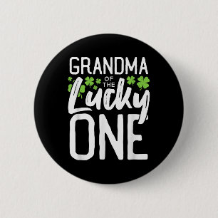 Chapa Redonda De 5 Cm Lucky One First Birthday Grandma Family St.