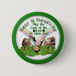 Chapa Redonda De 5 Cm Lucky St. Patrick's Day Geese