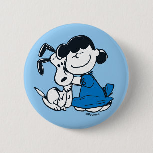 Chapa Redonda De 5 Cm Lucy Hugging Snoopy