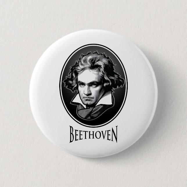 Chapa Redonda De 5 Cm Ludwig van Beethoven (Anverso)