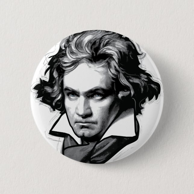 Chapa Redonda De 5 Cm Ludwig van Beethoven (Anverso)