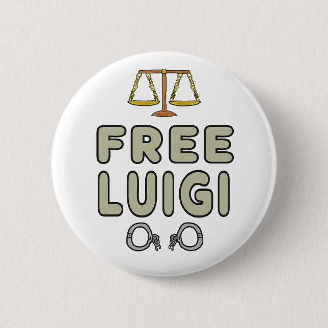 Chapa Redonda De 5 Cm Luigi libre (Anverso)