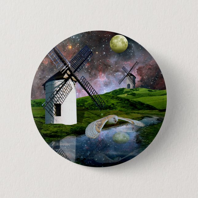 Chapa Redonda De 5 Cm Luna de cosecha. (Anverso)