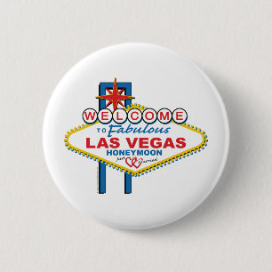 Chapa Redonda De 5 Cm Luna de miel de Las Vegas