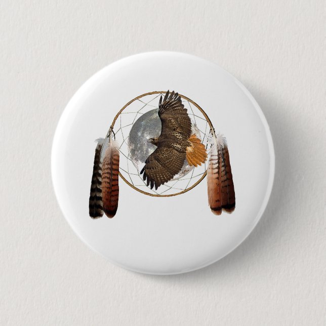 Chapa Redonda De 5 Cm Luna del halcón (Anverso)