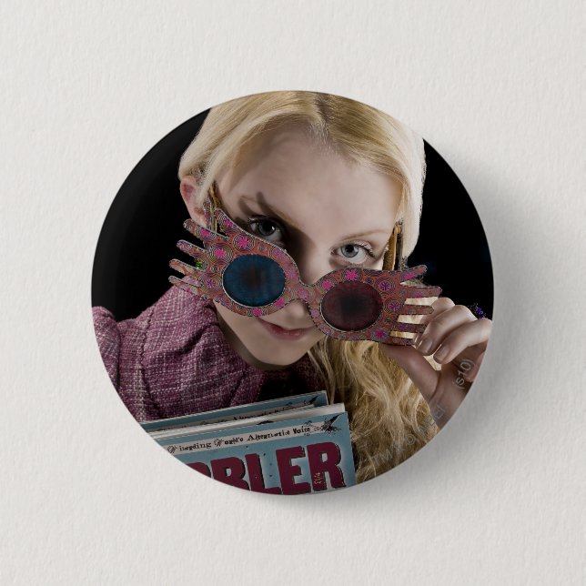 Chapa Redonda De 5 Cm Luna Lovegood Peeks Sobre Glass (Anverso)