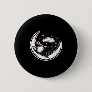 Chapa Redonda De 5 Cm Luna murciélago espeluznante lindo kawaii gótico p
