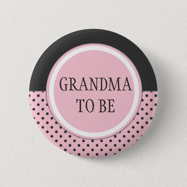 Chapa Redonda De 5 Cm Lunar rosado - "abuela a ser" Pin (Anverso)